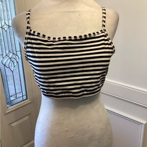 Black and White Striped Bralette Top
